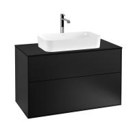 Тумба под раковину Villeroy & Boch Finion 1000х501 мм F23200PD чёрный матовый/чёрный