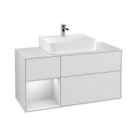 Тумба под раковину Villeroy & Boch Finion 1200х501 мм F161GFGF белый глянцевый/белый глянцевый
