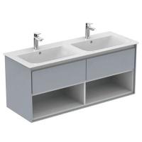 Тумба под раковину Ideal Standard Connect Air 1200x440 мм E0829EQ светло-серый глянец/белый матовый