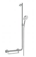 Душевой гарнитур Hansgrohe Raindance Select S 120 3jet со штангой 110 см и мыльницей, правосторонний 26326400 белый/хром