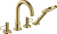 Смеситель для ванны Axor Uno на 4 отверстия 38445950 шлифованная медь