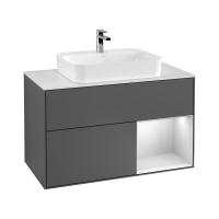 Тумба под раковину Villeroy & Boch Finion 1000х501 мм F371GFGK матовый антрацит/белый глянцевый