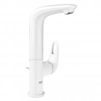 Смеситель для раковины Grohe Eurostyle L-Size высокий поворотный излив, донный клапан 23 569 LS3 белая луна/хром