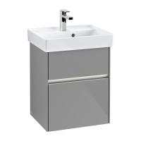 Тумба под раковину Villeroy & Boch Collaro 460х374 мм с подсветкой C006L0FP серый глянцевый