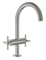 Смеситель для раковины Grohe Atrio L-Size высокий поворотный излив, донный клапан 21 019 DC3 суперсталь матовый