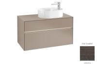 Тумба под раковину Villeroy & Boch Collaro 1000х500 мм с подсветкой C056L0FQ дуб графитовый