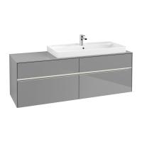 Тумба под раковину Villeroy & Boch Collaro 1600х500 мм с подсветкой C030L0FP серый глянцевый