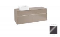 Тумба под раковину Villeroy & Boch Collaro 1400х500 мм с подсветкой C046L0FP серый глянцевый