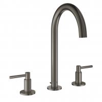Смеситель для раковины Grohe Atrio M-Size 3 отверстия, высокий поворотный излив, донный клапан 20 009 AL3 графит тёмный матовый