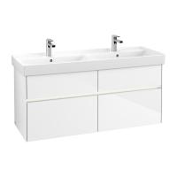 Тумба под раковину Villeroy & Boch Collaro 1254х444 мм с подсветкой C013L0DH белый глянцевый