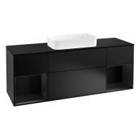 Тумба под раковину Villeroy & Boch Finion 1600х501 мм F742PDPD чёрный матовый/чёрный матовый