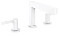Смеситель для раковины Hansgrohe Finoris 110 3 отверстия, донный клапан 76033700 белый матовый
