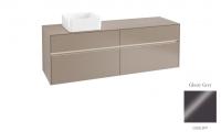 Тумба под раковину Villeroy & Boch Collaro 1600х500 мм с подсветкой C050L0FP серый глянцевый