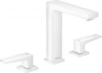 Смеситель для раковины Hansgrohe Metropol 160 ComfortZone 3 отверстия, донный клапан 32515700 белый матовый