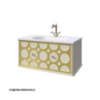 Тумба под раковину Caprigo Caprice 80 802х448 мм (1 ящик) 25012 B002/gold античный белый/золото
