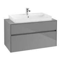 Тумба под раковину Villeroy & Boch Collaro 1000х500 мм C02000FP серый глянцевый