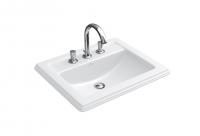 Раковина врезная Villeroy & Boch Hommage 630х525 мм (3 отверстия) CeramicPlus 7102A1R1 альпийский белый
