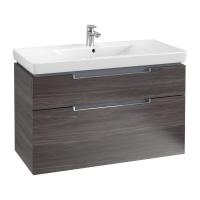 Тумба под раковину Villeroy & Boch Subway 2.0 987х449 мм A91510FQ дуб графитовый