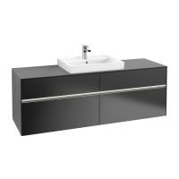 Тумба под раковину Villeroy & Boch Collaro 1600х500 мм с подсветкой C025L0PD чёрный матовый