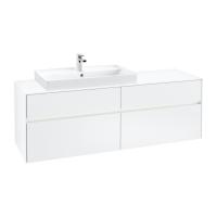 Тумба под раковину Villeroy & Boch Collaro 1600х500 мм с подсветкой C026L0MS белый матовый