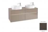 Тумба под раковину Villeroy & Boch Collaro 1400х500 мм с подсветкой C064L0FQ дуб графитовый