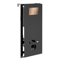 Инсталляция для унитаза WasserKraft Abens 20TLT.010.ME.BL.RG03 чёрное стекло/розовое золото