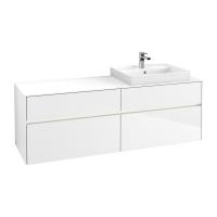 Тумба под раковину Villeroy & Boch Collaro 1600х500 мм с подсветкой C023L0DH белый глянцевый