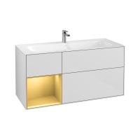 Тумба под раковину Villeroy & Boch Finion 1196х498 мм F060HFGF белый глянцевый/матовое золото