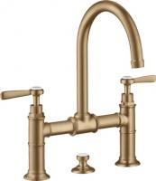 Смеситель для раковины Axor Montreux 220 ComfortZone на 2 отверстия 16511140 шлифованная бронза
