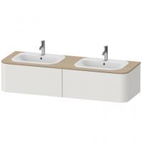 Тумба под раковину для подвесной консоли с двумя вырезами Duravit Happy D.2 Plus 1600х550 мм HP4956B3939 скандинавский белый матовый