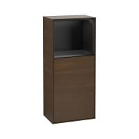 Тумба Villeroy & Boch Finion 418х270х936 мм петли слева F500PDGN орех/чёрный матовый