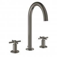Смеситель для раковины Grohe Atrio M-Size 3 отверстия, высокий поворотный излив, донный клапан 20 008 AL3 графит тёмный матовый