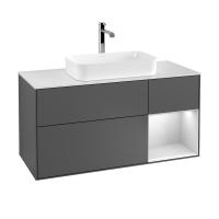 Тумба под раковину Villeroy & Boch Finion 1200х501 мм F301GFGK матовый антрацит/белый глянцевый