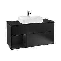 Тумба под раковину Villeroy & Boch Finion 1200х501 мм F412PDPD чёрный матовый/чёрный матовый
