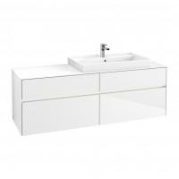 Тумба под раковину Villeroy & Boch Collaro 1600х500 мм с подсветкой C027L0DH белый глянцевый